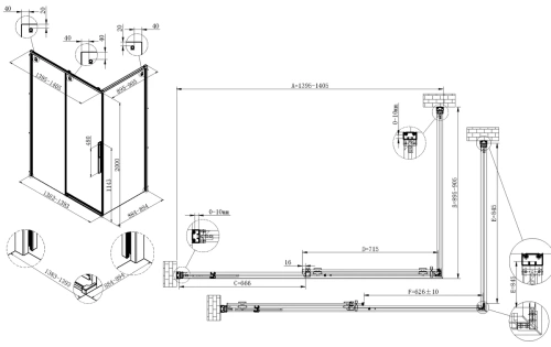 Душевой уголок Vincea Ultima VSR-7UL9014CLGM