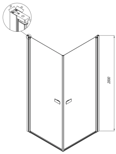 Душевой уголок Kolpa-San Andromeda Q 80 black transparent 516480