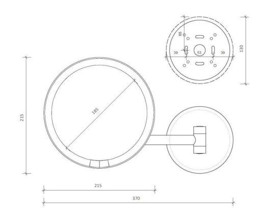 Зеркало косметическое с подсветкой 5X увеличение Decor Walther JUST LOOK WD 0125860