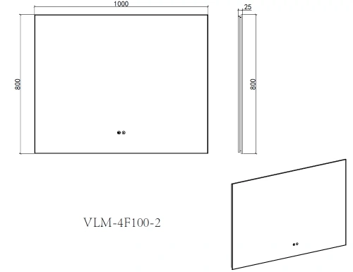 Зеркало Vincea LED VLM-4F100GM-2 1000х800