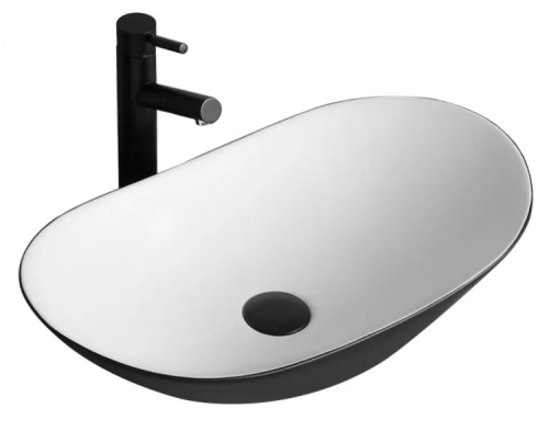 Умывальник Rea Royal Black White U6600