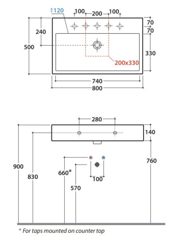 Умывальник Globo STONE SCQ81BI