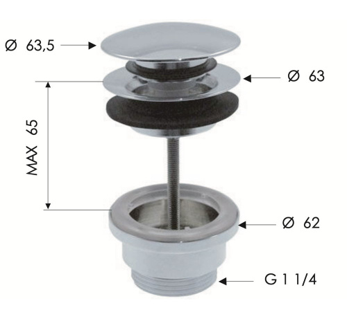 Донный клапан универсальный 1”1/4 Daniel A735R