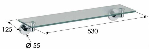 Полка 53 см Remer Guest GS20NO, черный матовый