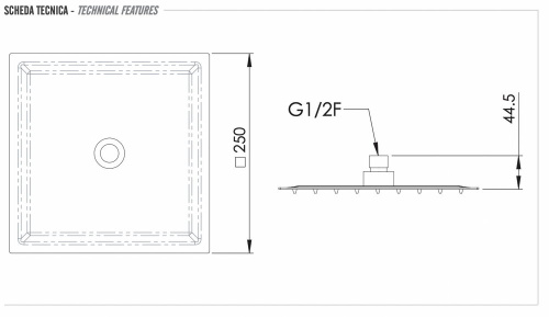 Верхний душ Daniel A579CM25