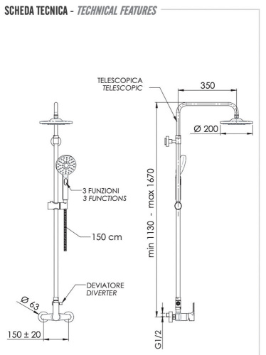 Душевая система Remer Energy EY37AEC20